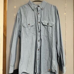Carhartt blue button up long sleeve